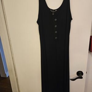 Banana Republic Black Button-Front Maxi Dress